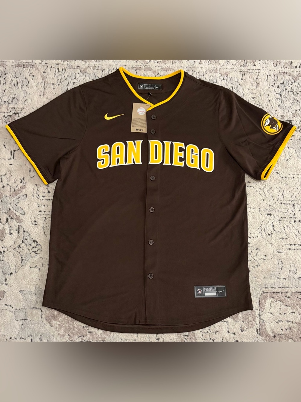 Nike Authentic San Diego Padres Baseball MLB Brown Jersey Men’s Size: Large